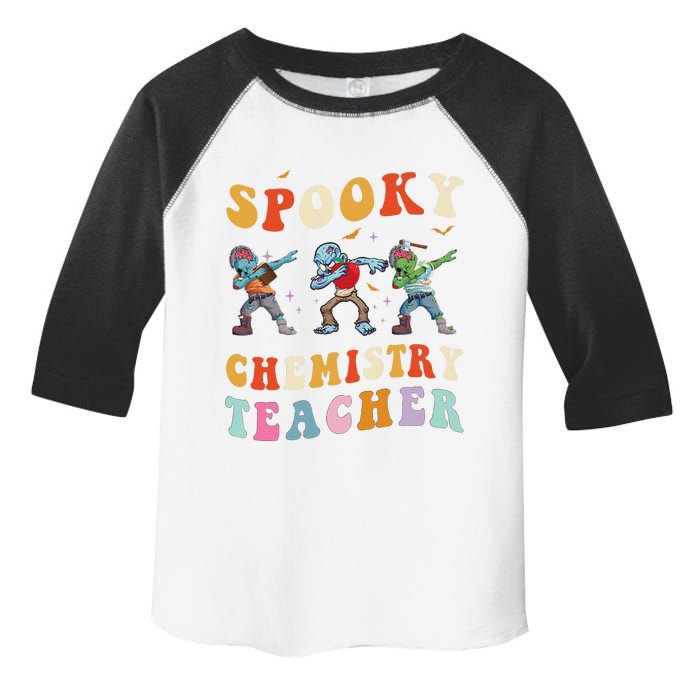 Spooky Chemistry Teacher Zombie Groovy Halloween Ghost Toddler Fine Jersey T-Shirt