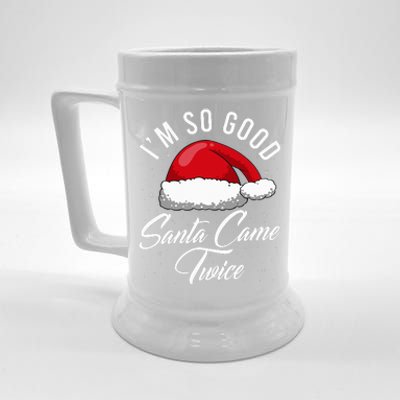 Santa Came Twice Funny Christmas Joke Beer Stein