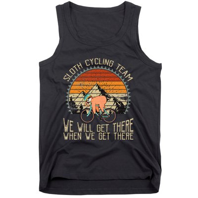 Sloth Cycling Team We Well Get There When We Get There Tank Top