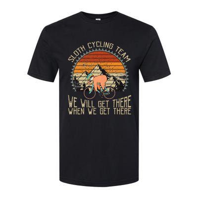 Sloth Cycling Team We Well Get There When We Get There Softstyle CVC T-Shirt