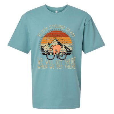 Sloth Cycling Team We Well Get There When We Get There Sueded Cloud Jersey T-Shirt