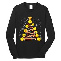 Softball Christmas Tree Light Xmas Softball Girl Long Sleeve Shirt