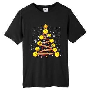 Softball Christmas Tree Light Xmas Softball Girl Tall Fusion ChromaSoft Performance T-Shirt