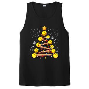 Softball Christmas Tree Light Xmas Softball Girl PosiCharge Competitor Tank