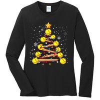 Softball Christmas Tree Light Xmas Softball Girl Ladies Long Sleeve Shirt