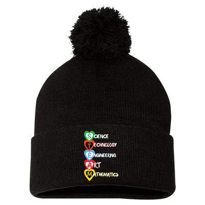 Steam Colorful Technical Sciences And Creativity Pom Pom 12in Knit Beanie