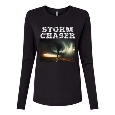 Storm Chaser Tornado Picture Meteorologist Weather Womens Cotton Relaxed Long Sleeve T-Shirt