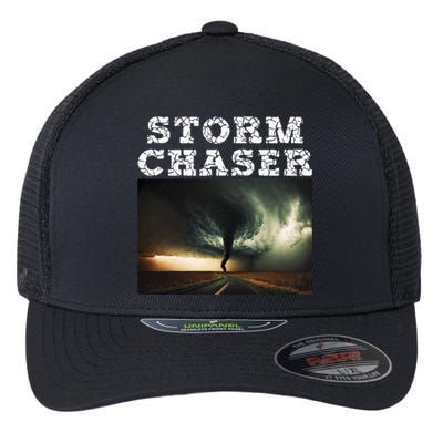 Storm Chaser Tornado Picture Meteorologist Weather Flexfit Unipanel Trucker Cap