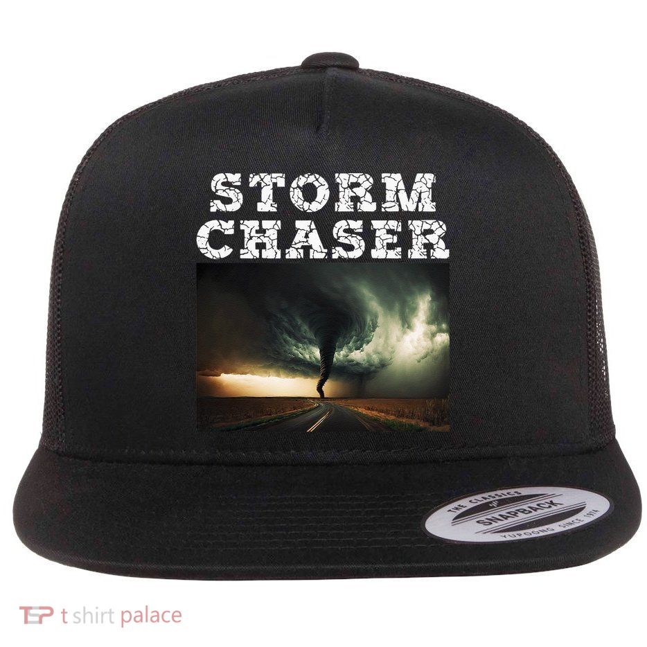 Storm Chaser Tornado Picture Meteorologist Weather Flat Bill Trucker Hat