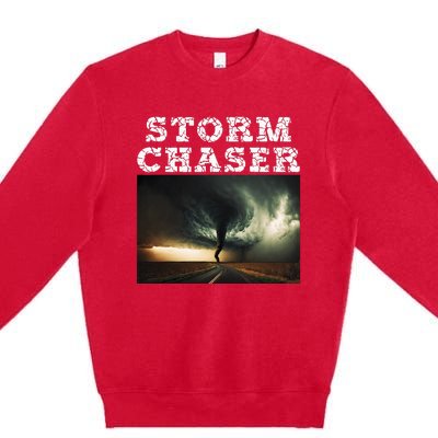 Storm Chaser Tornado Picture Meteorologist Weather Premium Crewneck Sweatshirt