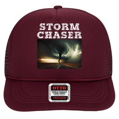 Storm Chaser Tornado Picture Meteorologist Weather High Crown Mesh Back Trucker Hat