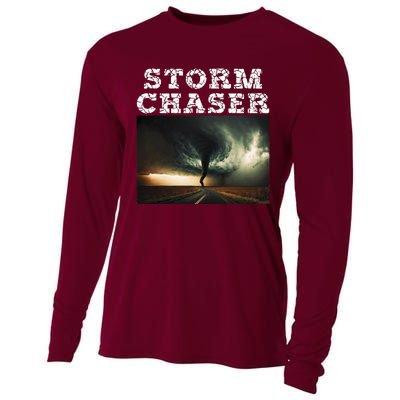 Storm Chaser Tornado Picture Meteorologist Weather Cooling Performance Long Sleeve Crew