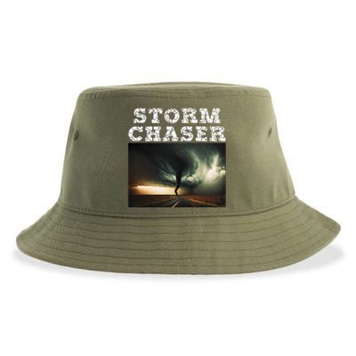 Storm Chaser Tornado Picture Meteorologist Weather Sustainable Bucket Hat