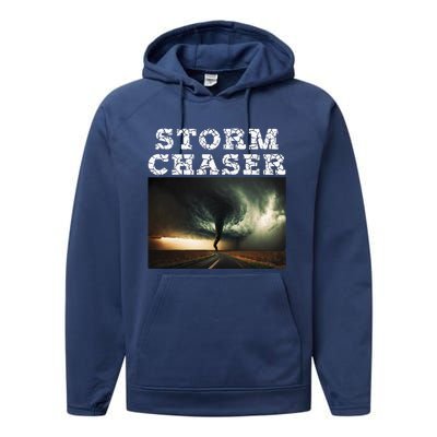 Storm Chaser Tornado Picture Meteorologist Weather Performance Fleece Hoodie