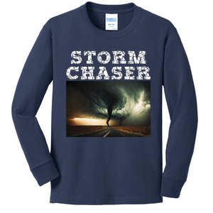 Storm Chaser Tornado Picture Meteorologist Weather Kids Long Sleeve Shirt