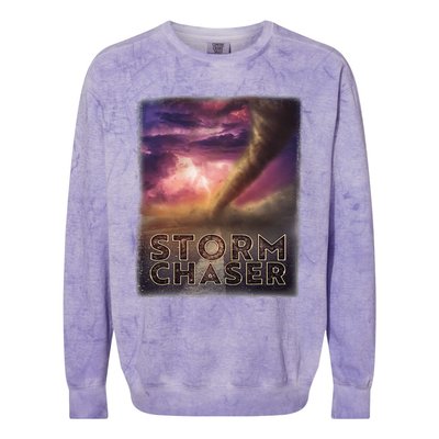 Storm Chaser Tornado Picture Weather Meteorologist Colorblast Crewneck Sweatshirt