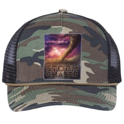 Storm Chaser Tornado Picture Weather Meteorologist Retro Rope Trucker Hat Cap