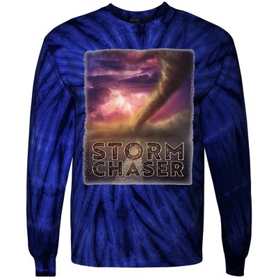 Storm Chaser Tornado Picture Weather Meteorologist Tie-Dye Long Sleeve Shirt