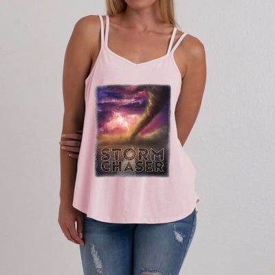 Storm Chaser Tornado Picture Weather Meteorologist Women's Strappy Tank