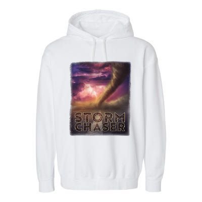 Storm Chaser Tornado Picture Weather Meteorologist Garment-Dyed Fleece Hoodie