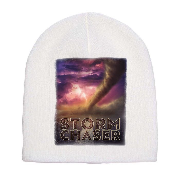 Storm Chaser Tornado Picture Weather Meteorologist Short Acrylic Beanie