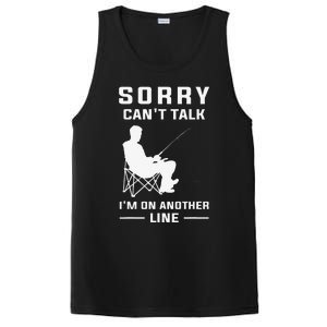 Sorry Cant Talk Im On Another Line Funny Fishing PosiCharge Competitor Tank