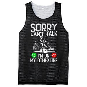 Sorry Cant Talk Im On My Other Line Fishing Dad Reel Cool Mesh Reversible Basketball Jersey Tank