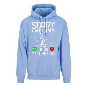 Sorry Cant Talk Im On My Other Line Fishing Dad Reel Cool Unisex Surf Hoodie