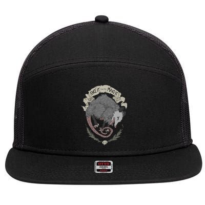 Street Cats Team Trash Racoon Rat Backyard Animal Opossum I Funny Dead Possum Fake It Till You Make 7 Panel Mesh Trucker Snapback Hat