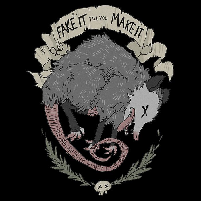 Street Cats Team Trash Racoon Rat Backyard Animal Opossum I Funny Dead Possum Fake It Till You Make Cooling Performance Crew T-Shirt
