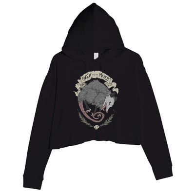 Street Cats Team Trash Racoon Rat Backyard Animal Opossum I Funny Dead Possum Fake It Till You Make Crop Fleece Hoodie