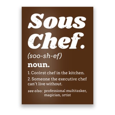 Sous Chef T Funny Definition Poster