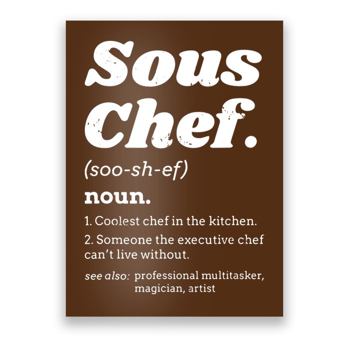 Sous Chef T Funny Definition Poster
