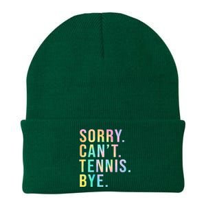 Sorry Cant Tennis Bye Funny Tennis Player Lawn Tennis Coach Knit Cap Winter Beanie