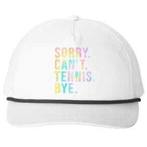 Sorry Cant Tennis Bye Funny Tennis Player Lawn Tennis Coach Snapback Five-Panel Rope Hat