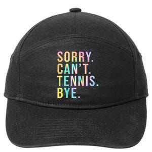 Sorry Cant Tennis Bye Funny Tennis Player Lawn Tennis Coach 7-Panel Snapback Hat