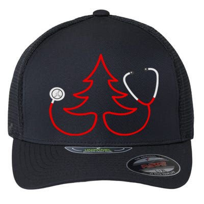 Stethoscope Christmas Tree Doctors Holiday Nurses Holiday Gift Flexfit Unipanel Trucker Cap