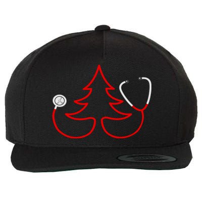 Stethoscope Christmas Tree Doctors Holiday Nurses Holiday Gift Wool Snapback Cap