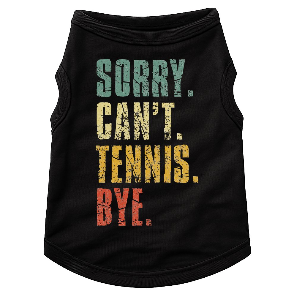 Sorry Cant Tennis Bye Funny Vintage Retro Tennis Player Doggie Tank