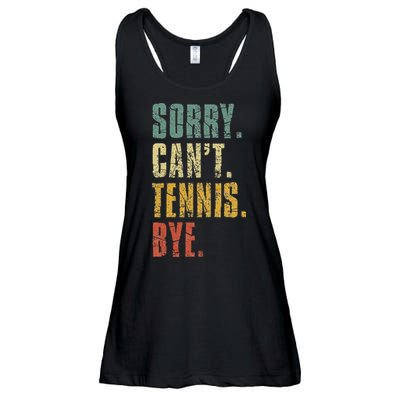 Sorry Cant Tennis Bye Funny Vintage Retro Tennis Player Ladies Essential Flowy Tank