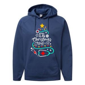 Stethoscope Christmas Tree Doctors Holiday Nurses Holiday Gift Performance Fleece Hoodie