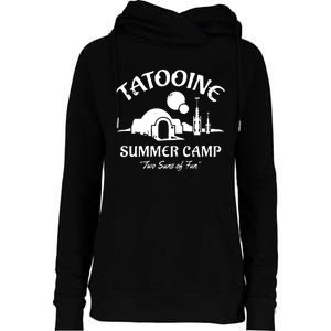 Summer Camp Two Suns Of Fun Womens Funnel Neck Pullover Hood