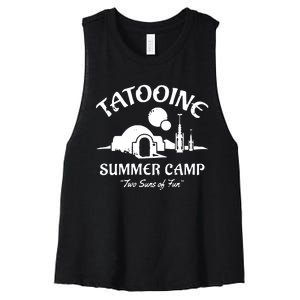 Summer Camp Two Suns Of Fun Women's Racerback Cropped Tank