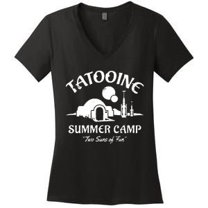 Summer Camp Two Suns Of Fun Women's V-Neck T-Shirt