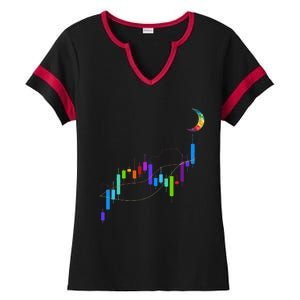 Stock Chart To The Moon Crypto Trading Hodl Ladies Halftime Notch Neck Tee