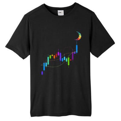 Stock Chart To The Moon Crypto Trading Hodl Tall Fusion ChromaSoft Performance T-Shirt