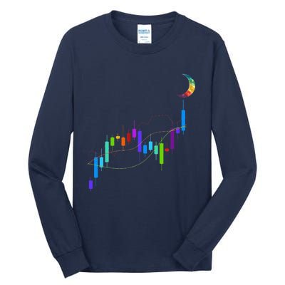 Stock Chart To The Moon Crypto Trading Hodl Tall Long Sleeve T-Shirt