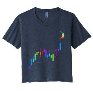 Stock Chart To The Moon Crypto Trading Hodl Women's Crop Top Tee