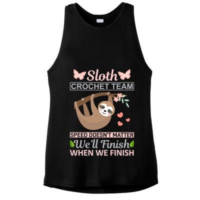 Sloth Crochest Team Speed Doesn't Matter We'll Finish When We Finish Ladies PosiCharge Tri-Blend Wicking Tank