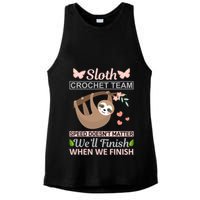 Sloth Crochest Team Speed Doesn't Matter We'll Finish When We Finish Ladies PosiCharge Tri-Blend Wicking Tank